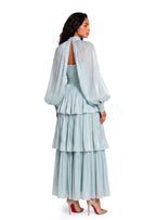 Wald Strapless Maxi Dress In Cyan Blue