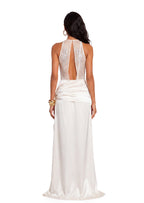 Walworth Satin Halter Neck Slit Maxi Dress