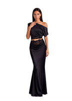 Kahiau One Shoulder Lace Top & Fishtail Skirt Set