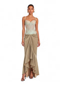 Kaif Lace Satin Maxi Dress