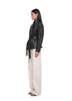Yadid Faus Leather Jacket With Belt