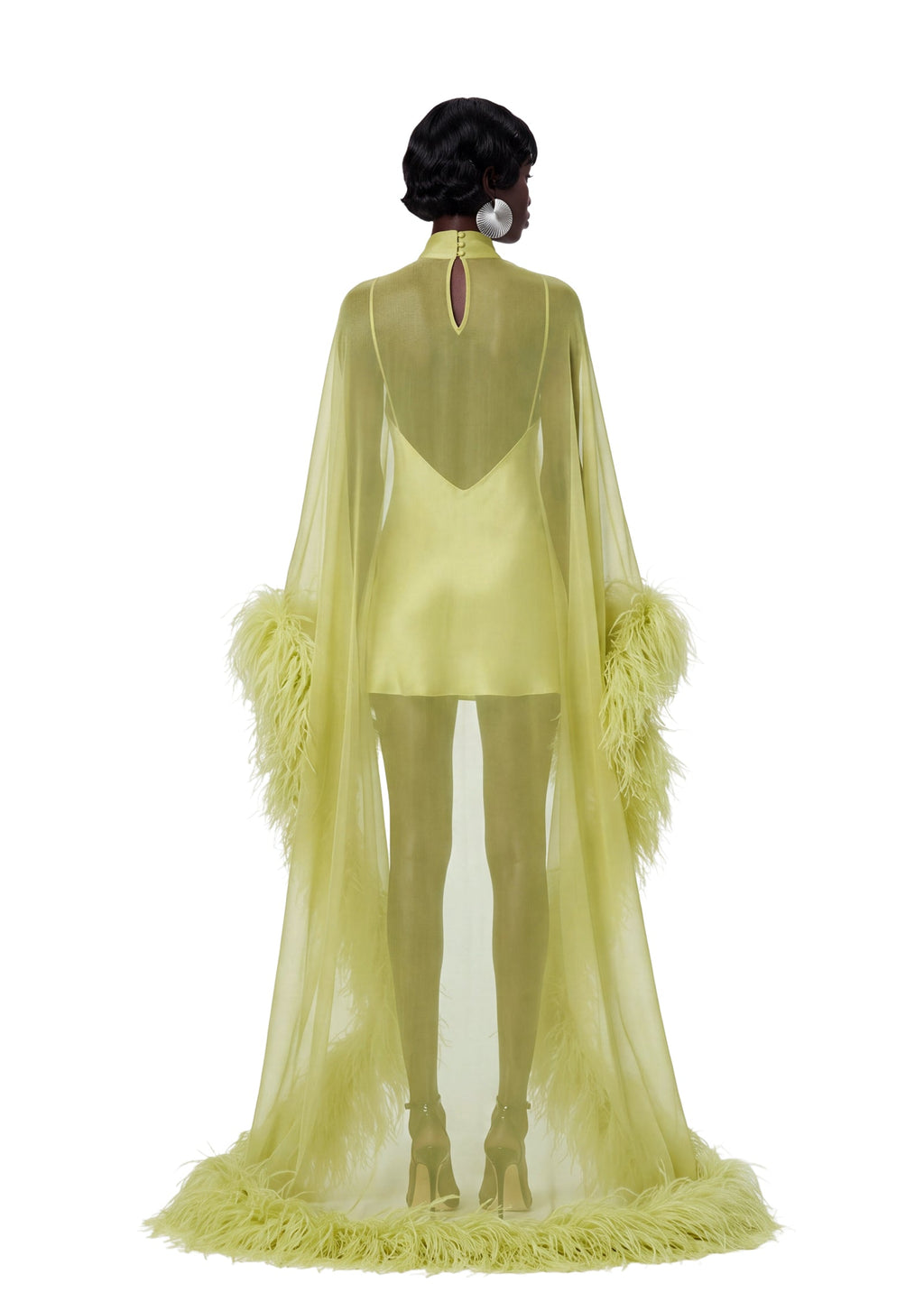 Lowell Shawl Style Sheer Maxi Dress