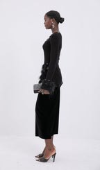 Knitted Feather Panel Top