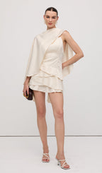 Satin Cape Two Piece Mini Dress