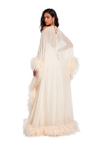 Paget Halter Neck Ostrich Feather Maxi Dress