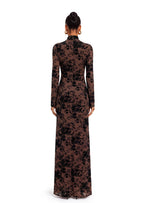 Wafa Velvet Maxi Dress In Brown