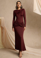 Layali Rose Open Back Draped Maxi Dress