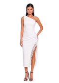 Lachlan Sleeveless Lace Midi Dress In White