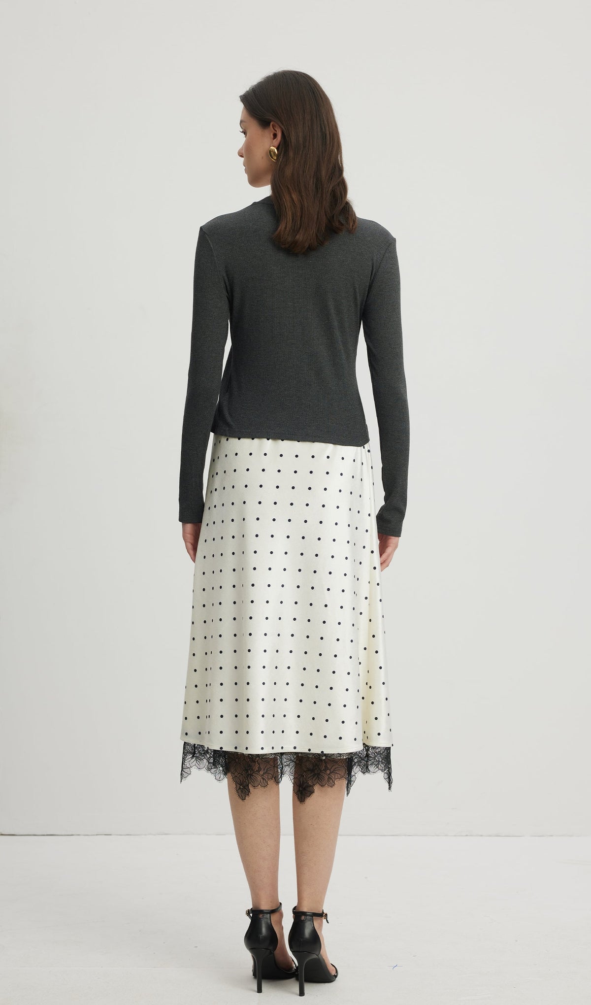 Polka Dot Midi Skirt