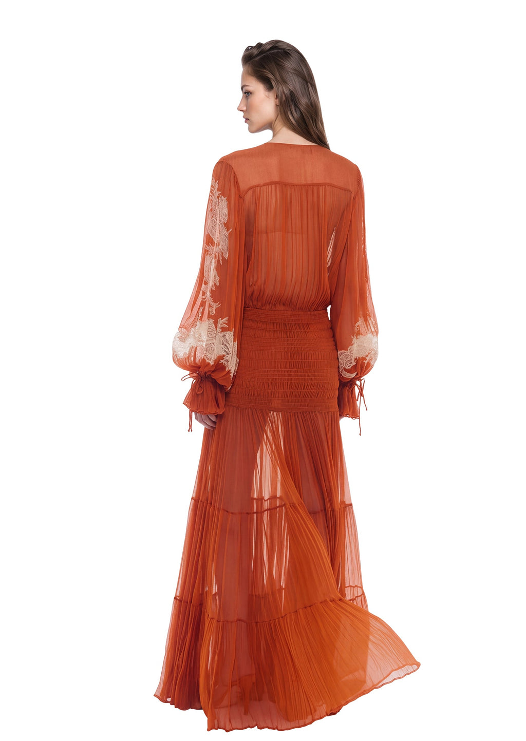 Macario Long Sleeve Lace Maxi Dress