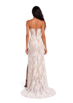 Palmer Strapless Lace Slit Mermaid Skirt Set