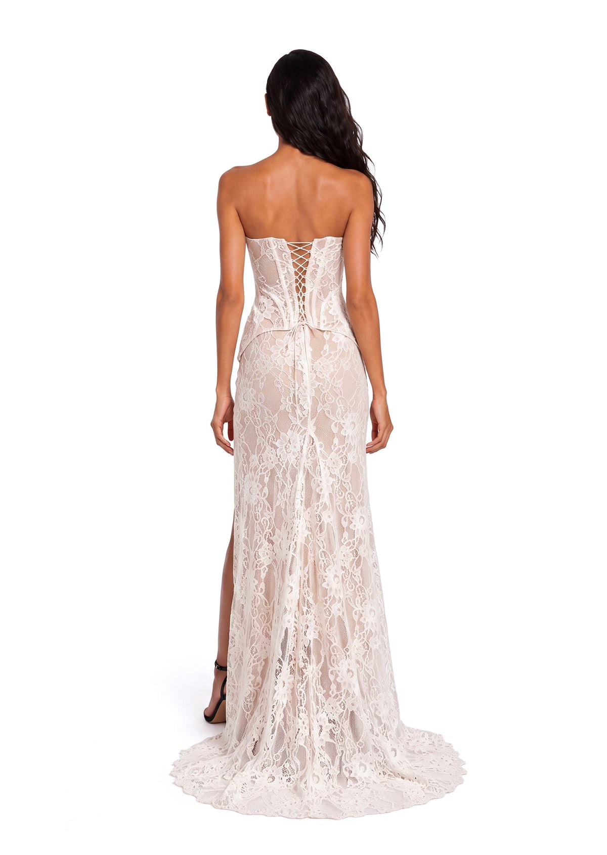 Palmer Strapless Lace Slit Mermaid Skirt Set