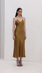 Acetate Sling Midi Dress