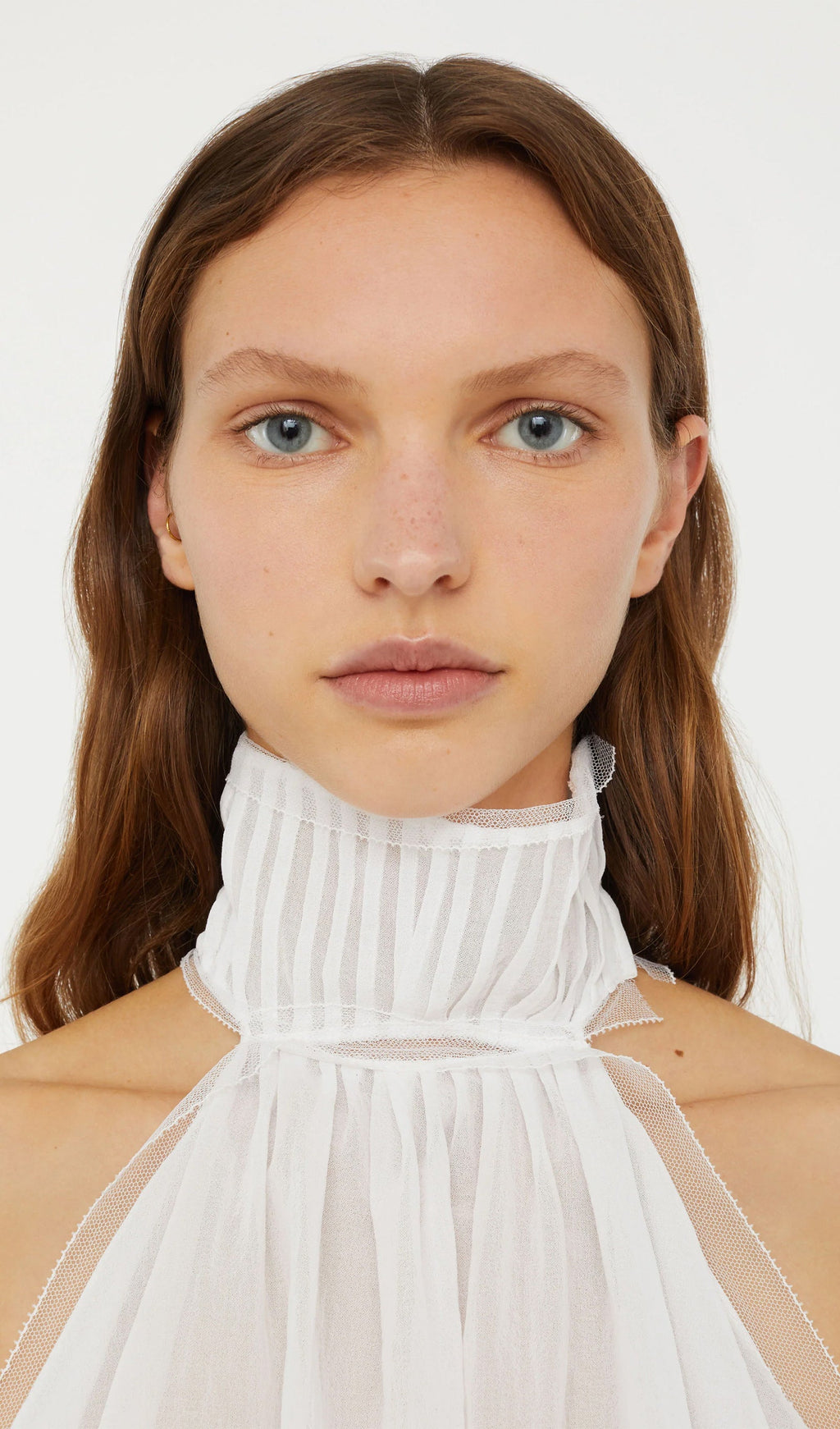 Solid Pintucked Halter Top
