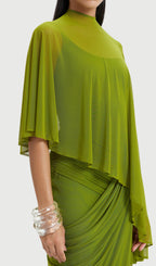 Shawl Camisole Maxi Dress With Pleats