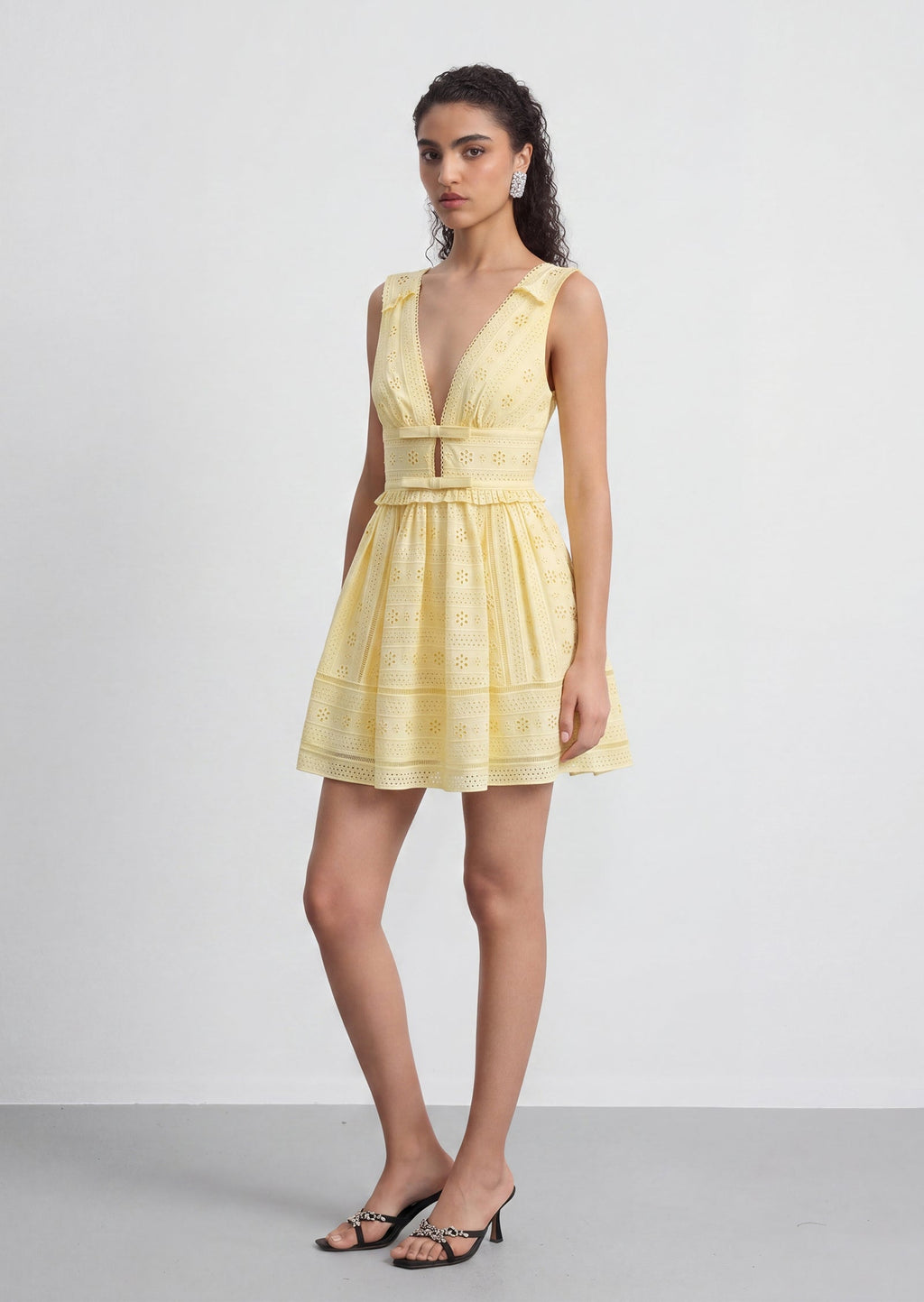 Luella V Neck Mini Dress In Yellow