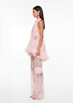 Sylvana Lace Top And Pants Two Piece Set In Pink