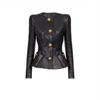 Peplum Leather Jacket