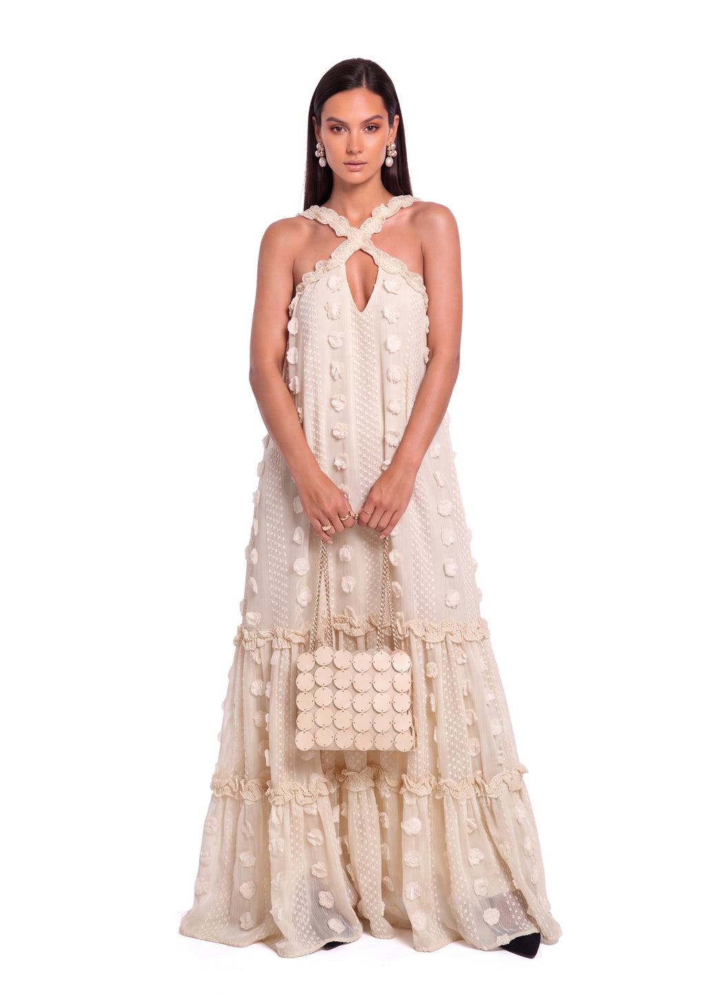 Tadashi Halter Neck Maxi Dress