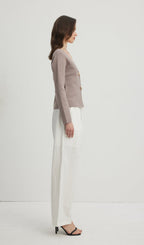 Loose Tie Pants White