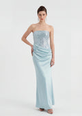 Quinn Satin Sequined Maxi Dress