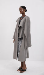 Trendy Oversized Cape Style Coat-Grey