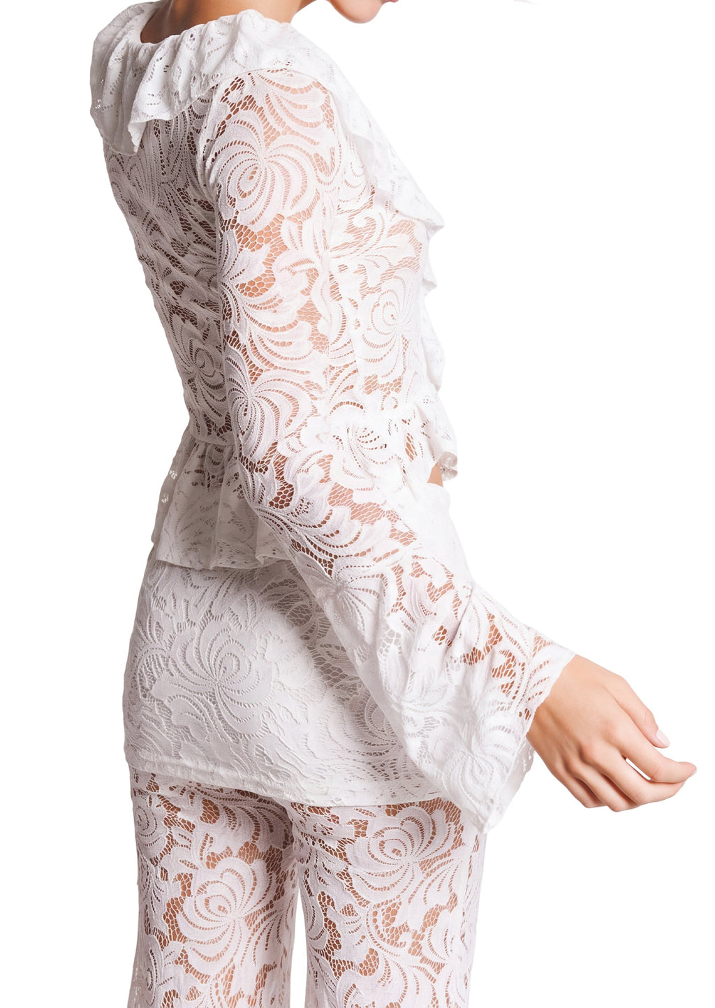 Earleen Lace Top & Flared Trousers Set