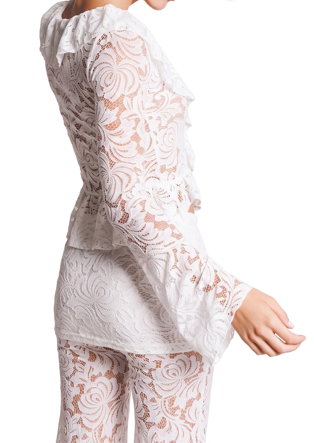 Earleen Lace Top & Flared Trousers Set