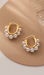 Vintage Pearl Hoop Earrings