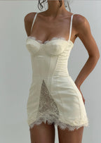 Satin Corset-Inspired Mini Dress