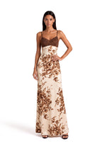 Kachiri Lace Trimmed Printed Maxi Dress