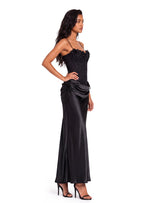 Eastwood Satin Maxi Dress In Black