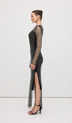 Mesh With Monochrome Maxi Dress