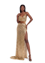 Dafina Open Back Sequined Maxi Dress