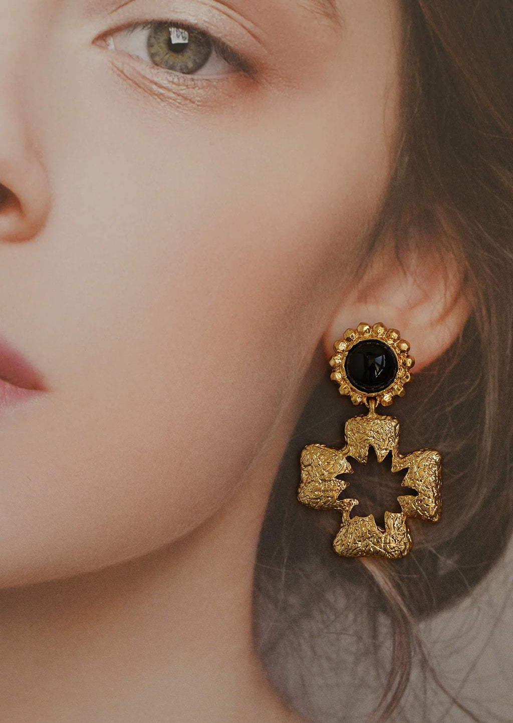 Eckhard Cross Shaped Stud Earrings