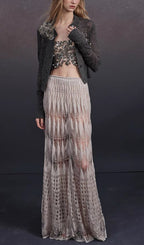 Lace Hollow Knit Maxi Skirt