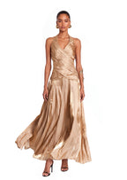 Waldo Halter Neck Maxi Dress In Champagne
