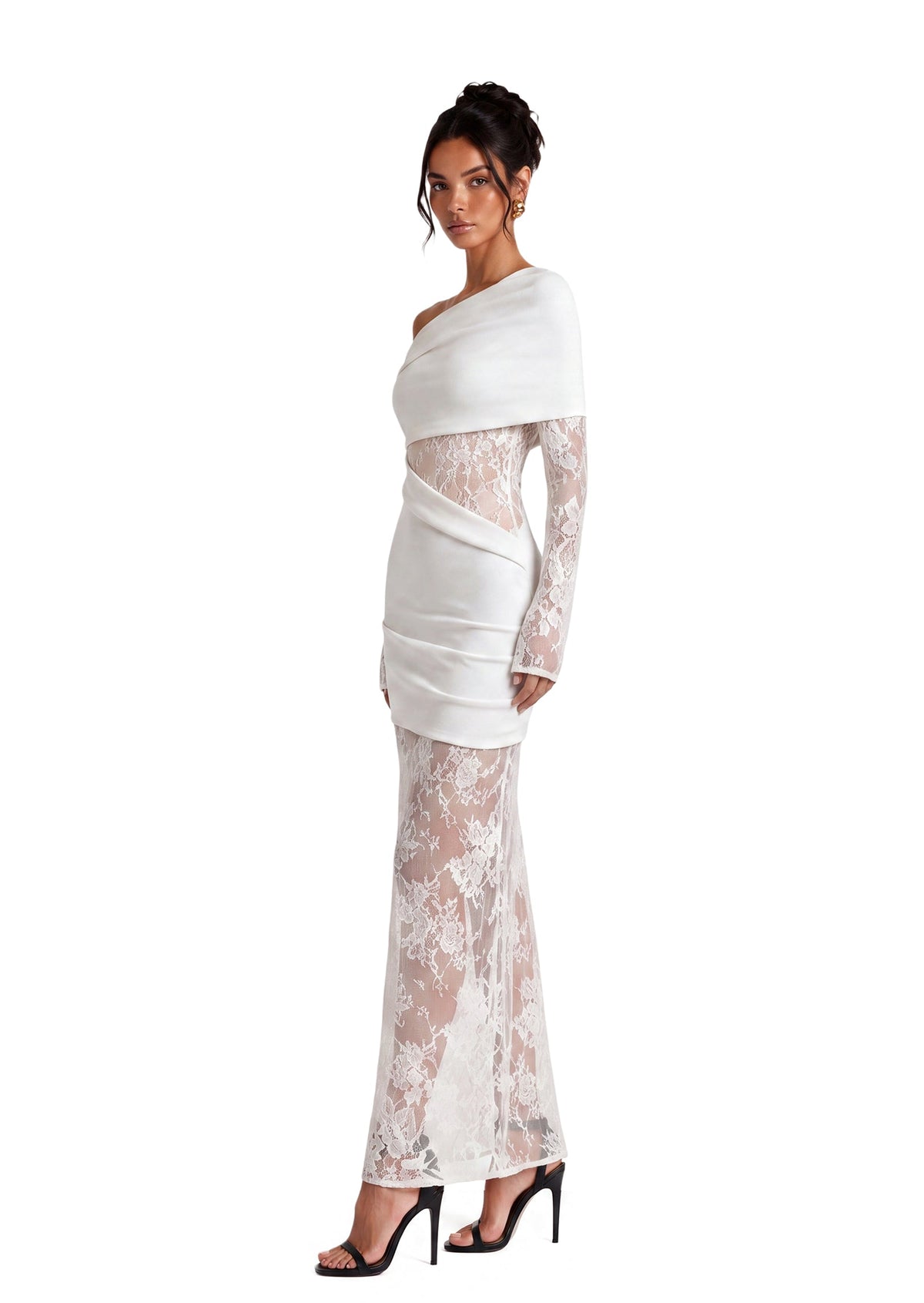 Cairistiona Lace Knit Maxi Dress In White