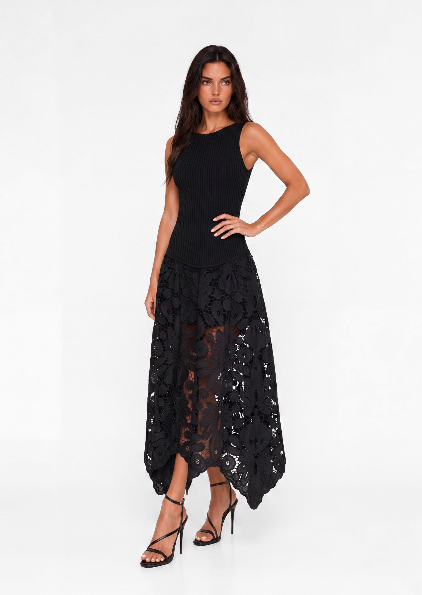 Abetzi Knit Midi Dress In Black