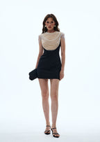 Brynn Pearl Pencil Mini Dress In Black