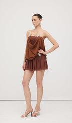 Butterfly Bandeau Wrap Mini Dress