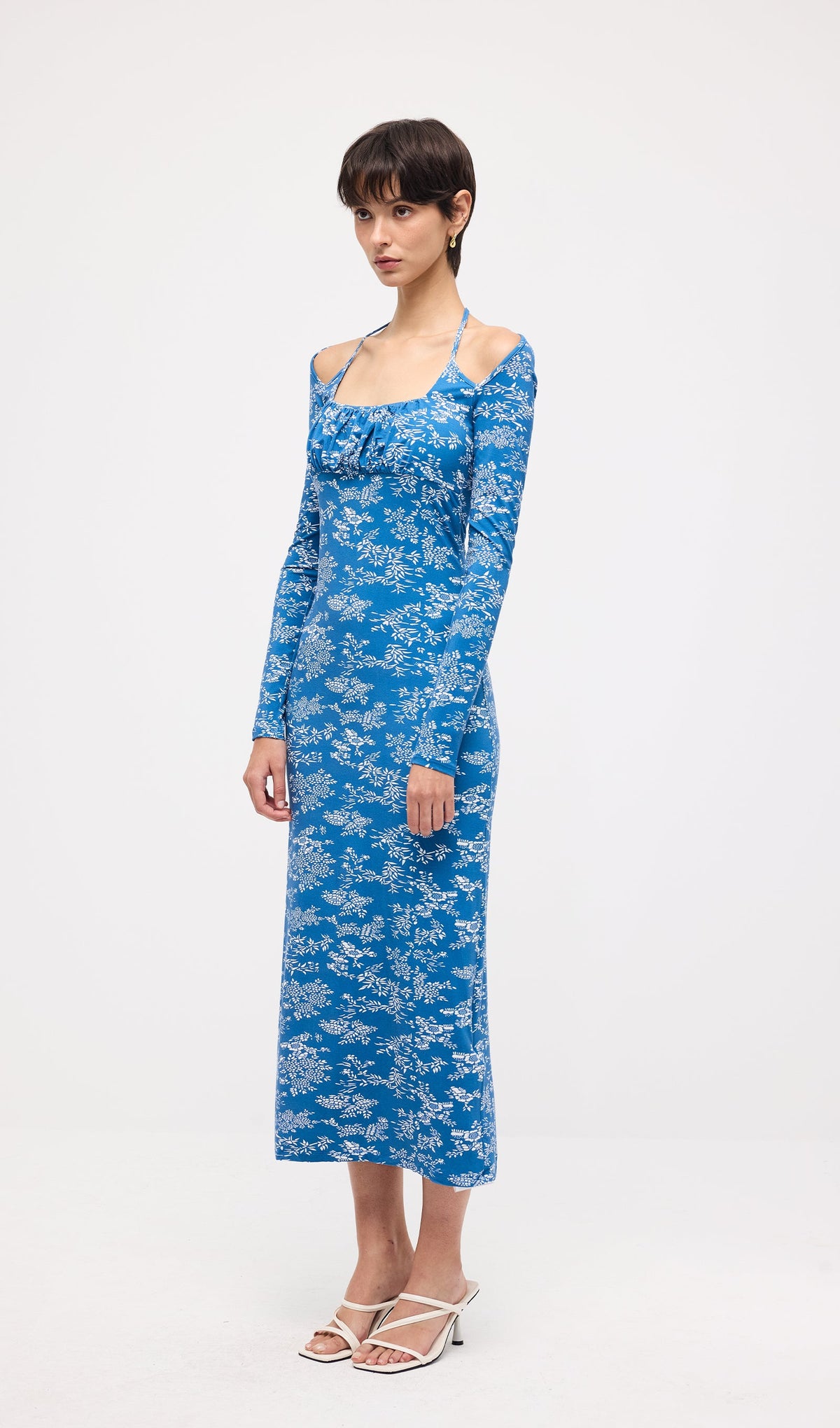 Floral Slim Split Midi Dress