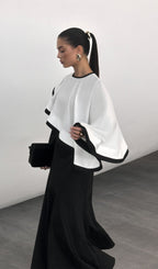 Contrasting Cape Maxi Dress