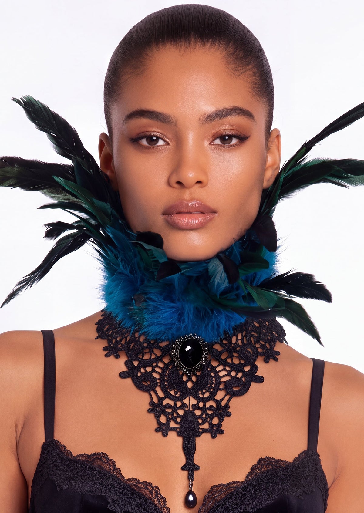 Eddard Feather Lace Collar Necklace