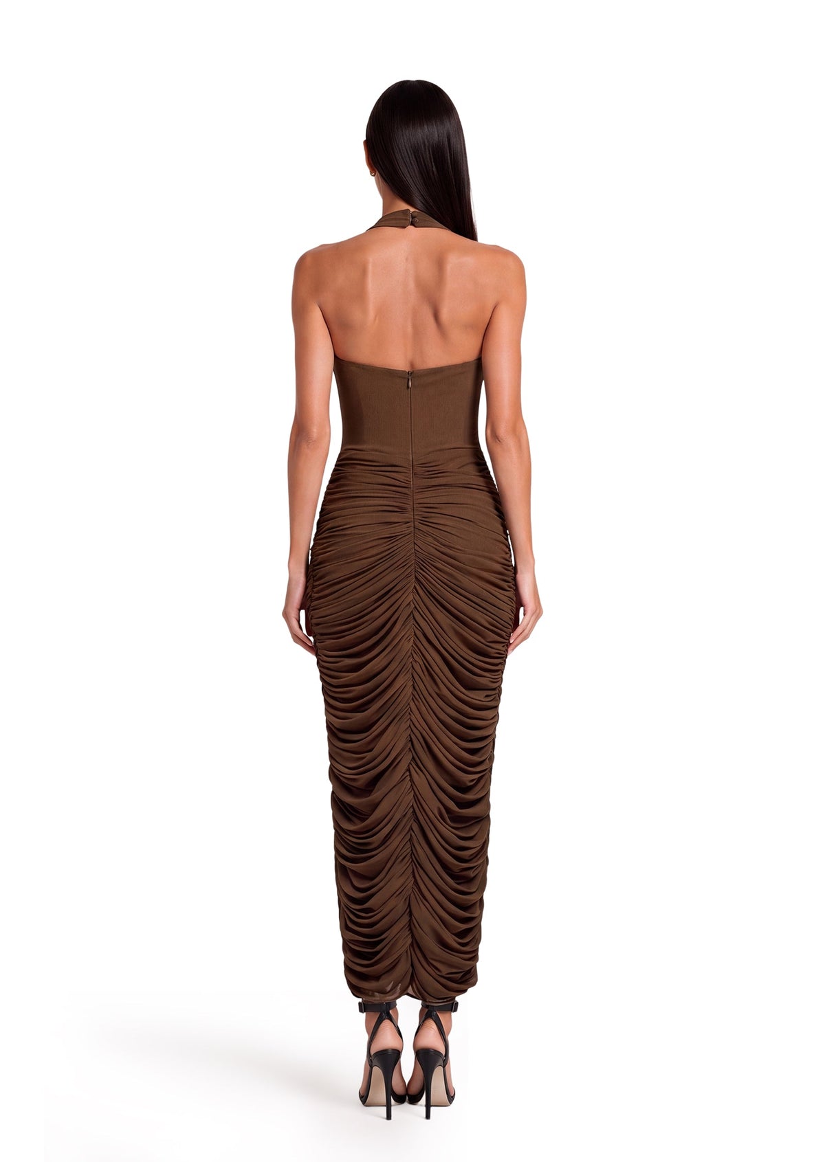 Maine Halter Neck Stretch Maxi  Dress