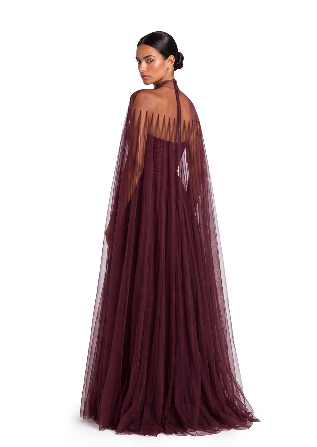 Chachi Sheer Ruffled Two Piece Maxi Dress