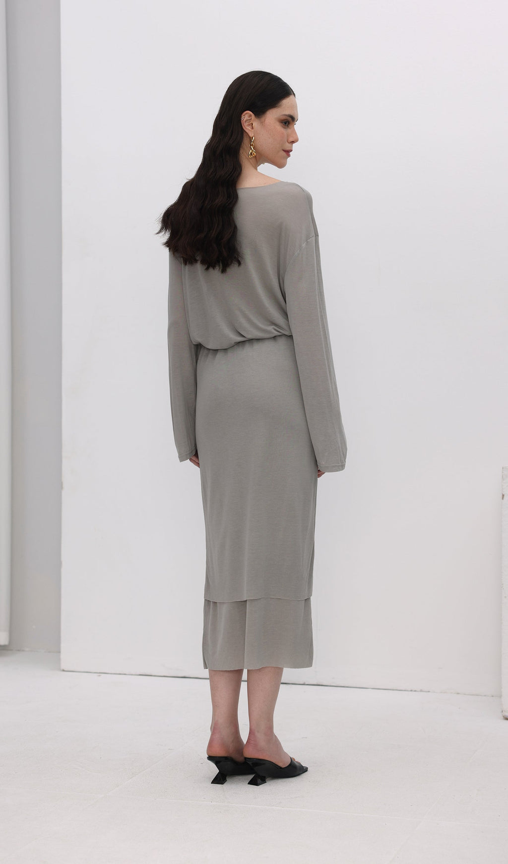 Long Sleeve Midi Skirt Two Piece Sets