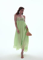 Vallea Chiffon Maxi Dress In Green