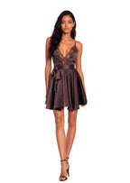 Saba Sheer Lace Up Mini Dress