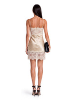 Dehateh Satin Lace Mini Dress In Champagne